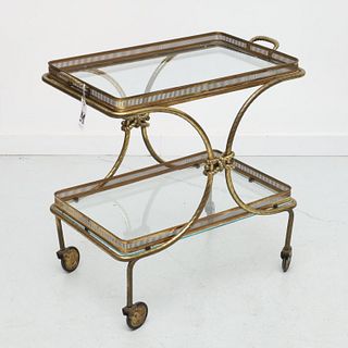 Nice Mid-Century French brass bar cart