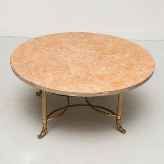 Italian marble and brass cocktail table