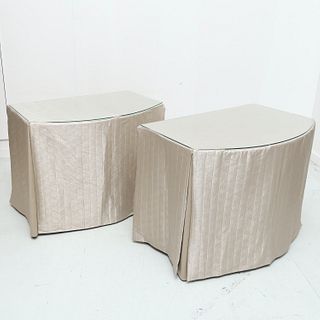 Pair Minic demilune console tables