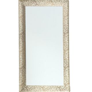 Contemporary textured silvertone mirror