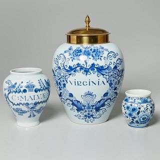 (3) Williamsburg Reproduction Delft jars