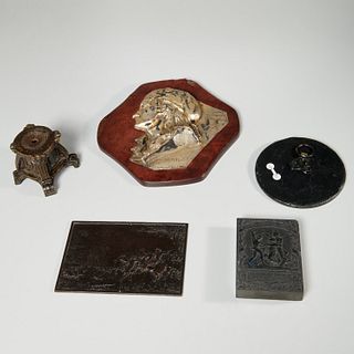 Bronze, metalware, & commemoratives group