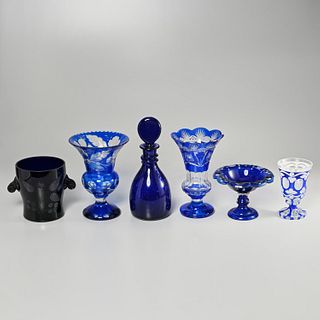 Group Bohemian and cobalt glass
