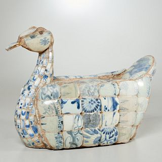 Chinese porcelain fragment mosaic duck