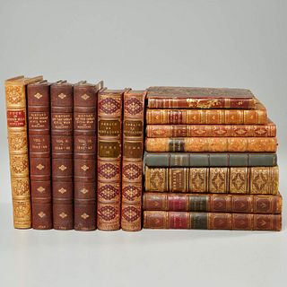(14) Vols. fine leather bindings, 19th/20th c.