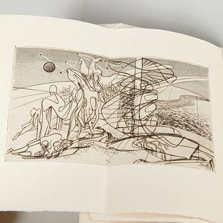 [Hayter] Georges Hugnet, (2) signed volumes
