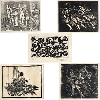 (5) Brazilian etchings & engravings, signed