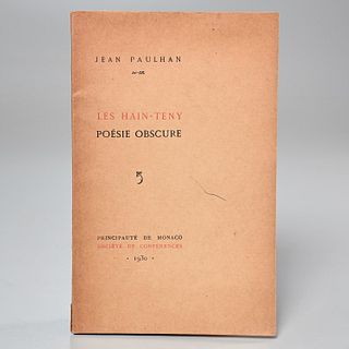Jean Paulhan, Les Hain-Teny Poesie Obscure, signed