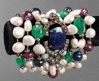 Iradj Moini Multi-Strand Gemstone & Pearl Bracelet