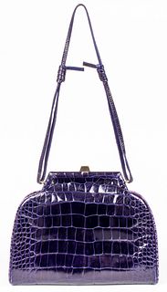 Fendi Purple Crocodile Handbag