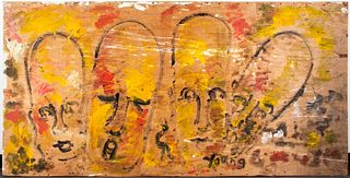Purvis Young Folk / Outsider Art Large Panel