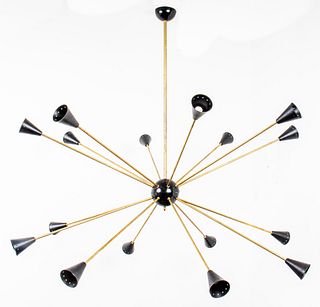 Stilnovo Attrib. Modern Black Sputnik Chandelier