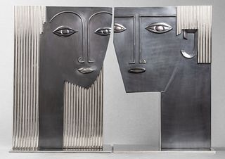 Hagenauer Attrib. Art Deco Bust Sculptures, Pair