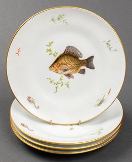Richard Ginori Paint Decorated Fish Plates, 4