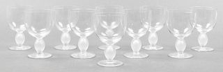 Lalique Clear Crystal Langeais Wine Goblets, 10