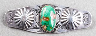 Native American Navajo Silver Turquoise Brooch