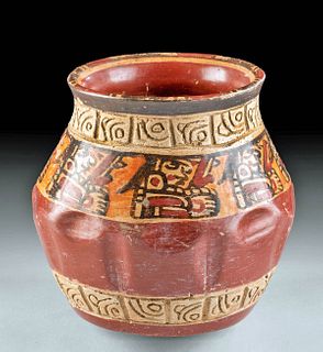 Maya Copador Polychrome Jar Seated Scribes, Glyphoids