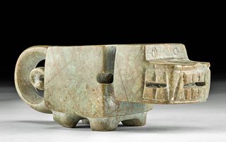 Pre-Columbian Chorrera Jade Mortar - Jaguar Form