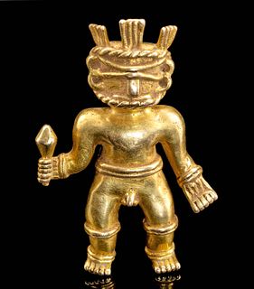 8th C. Colombian Sinu Gold Shaman Pendant
