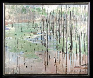 Exhibited W. Draper Painting - "Georgia Swamp" 1970s