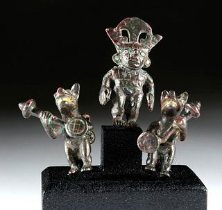 Moche Silver-Copper Jaguar Headed Warriors