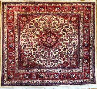 Vintage Hand Knotted Wool Oriental Foyer Carpet