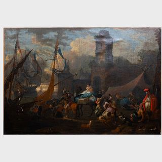 Possibly Attributed to Claude Joseph Vernet (1714-1789): Harbor Scene