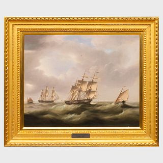 Attributed to Thomas Buttersworth (c. 1768-1842): British Frigate Chasing a French Cutter