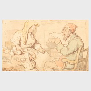 Thomas Rowlandson (1756-1827): La Lecture dans la cuisine
