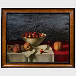 Fernand Renard (1912-?): Still Life with Cherries
