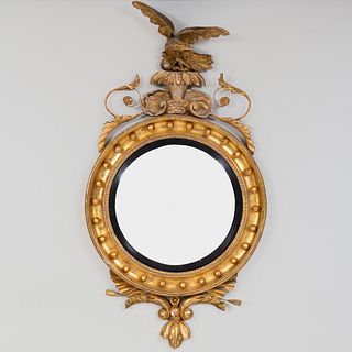 Regency Giltwood Convex Mirror
