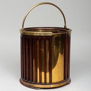 Regency Mahogany and Brass Plate Bucket