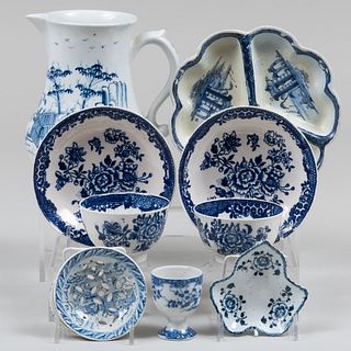 Group of Blue and White Porcelain Articles