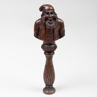 English Carved and Stained Wood Nutcracker of a Satirical Figure