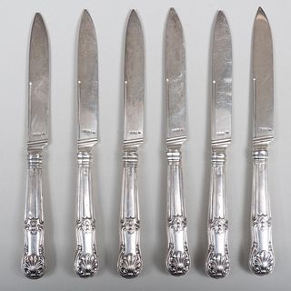 Set of Six George III Silver Fruit Knives