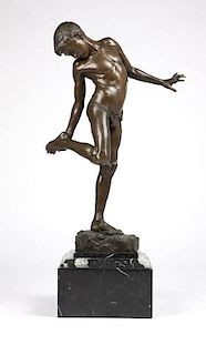 An Italian patinated bronze figure ''Il Granchio'' (The Crab)