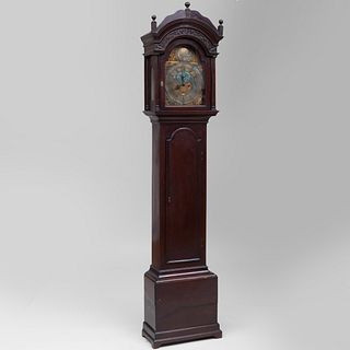 George III Carved Mahogany Clock, dial signed John Barr, Pt. Glasgow
