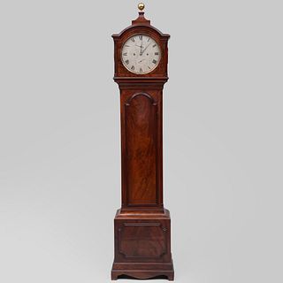 Late George III Brass-Inlaid Mahogany Tall-Case Clock, Signed William Nicoll, Great Portland Street, London