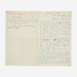 [Literature] Sitwell, Edith, Autograph Manuscript
