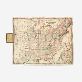 [Maps & Atlases] Colton, G(eorge). Woolworth, G. Woolworth Colton's New Guide Map of the United States & Canada, with Railroads, Cou...