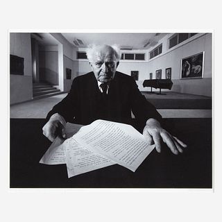 [Photography] Newman, Arnold, David Ben-Gurion 1967, with Declaration of Independence
