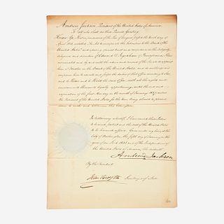 [Presidential] Jackson, Andrew, Document, signed
