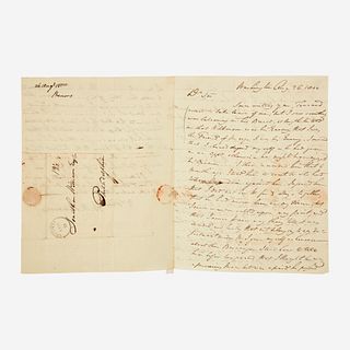 [Americana] Burrows, William Ward, Group of 3 Autograph Letters, signed, to Jonathan Williams