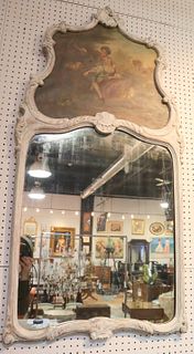Antique French Trumeau Mirror.