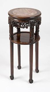 A Chinese export carved wood stand