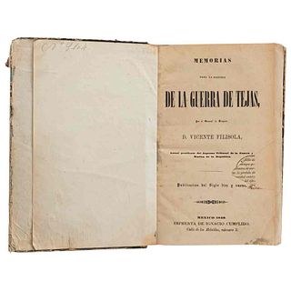 Filisola, Vicente. Memorias para la Historia de la Guerra de Tejas... México: Imprenta de Ignacio Cumplido, 1849.