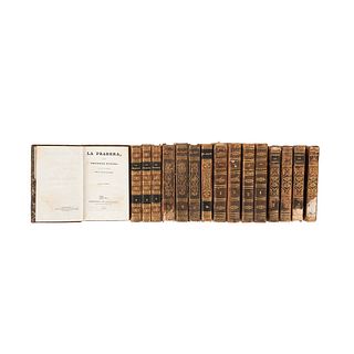 Fenimore Cooper, James. Obras. El Puritano de América / El Piloto / La Pradera / El Bravo. París, 1835, 1836. Piezas: 16.