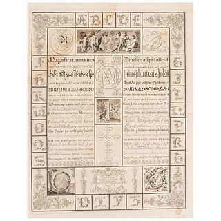 Assensivs, Franciscus. Varias Litterarum Formas. 1547. Grabado, 47 x 37 cm.