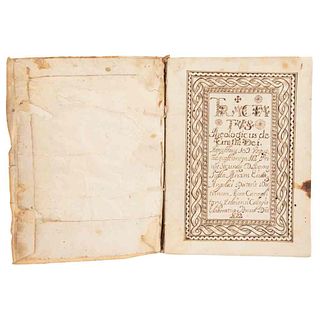 Tractatus. Manuscrito de 1699. Cinco obras en un volumen. Con marca de fuego del Colegio Seminario de la Santa Cruz.