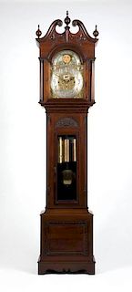 A Tiffany & Co mahogany tall case clock